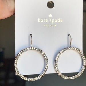 Kate Spade Round Silver Dangle Hoop Earrings